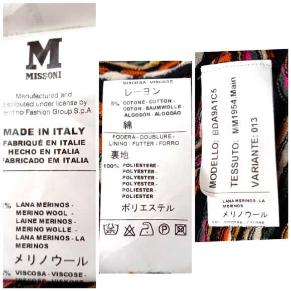 MISSONI Lightweight Scallop Stripe Stretch Wool Knit Long Sleeve Mini Dr… - Picture 7 of 16